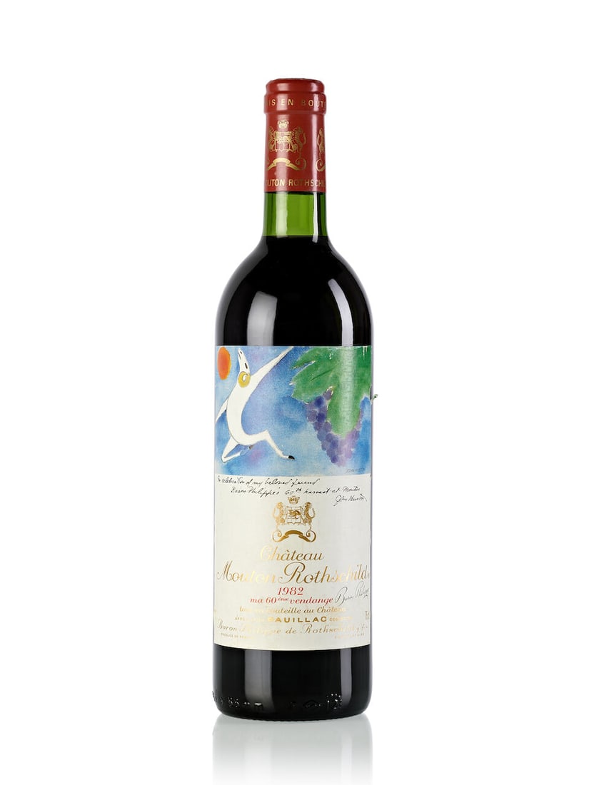 Château Mouton Rothschild, 1982 (1x 750ml): Château Mouton Rothschild, 1982 (1x 750ml) Region: Bordeaux Fill Level: base neck Label: slightly nicked For further information on this lot please visit Bonhams.com For further information about