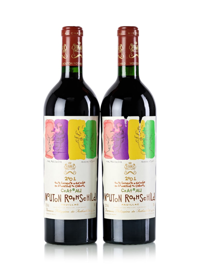 Château Mouton Rothschild, 2001 (2x 750ml): Château Mouton Rothschild, 2001 (2x 750ml) Region: Bordeaux Label: 1x slightly torn, 2x slightly wrinkled For further information on this lot please visit Bonhams.com For further information