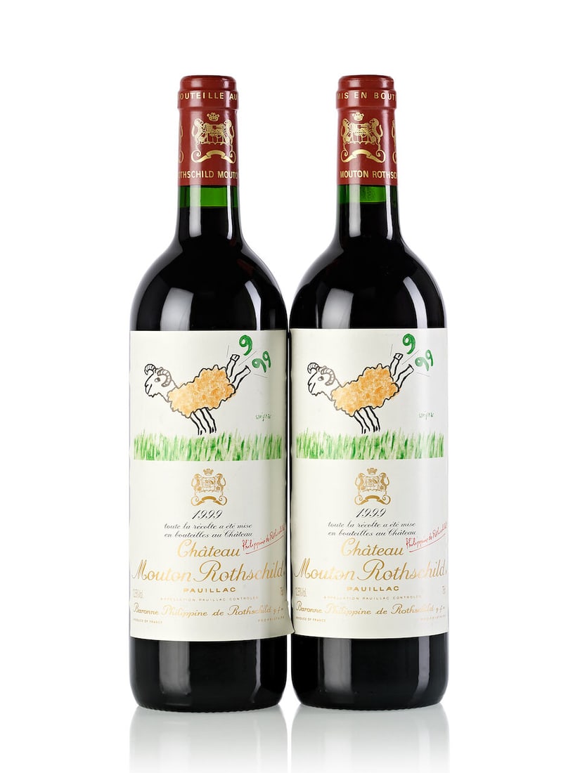 Château Mouton Rothschild, 1999 (2x 750ml): Château Mouton Rothschild, 1999 (2x 750ml) Region: Bordeaux Fill Level: 2x into neck Label: 1x slightly torn For further information on this lot please visit Bonhams.com For further information a
