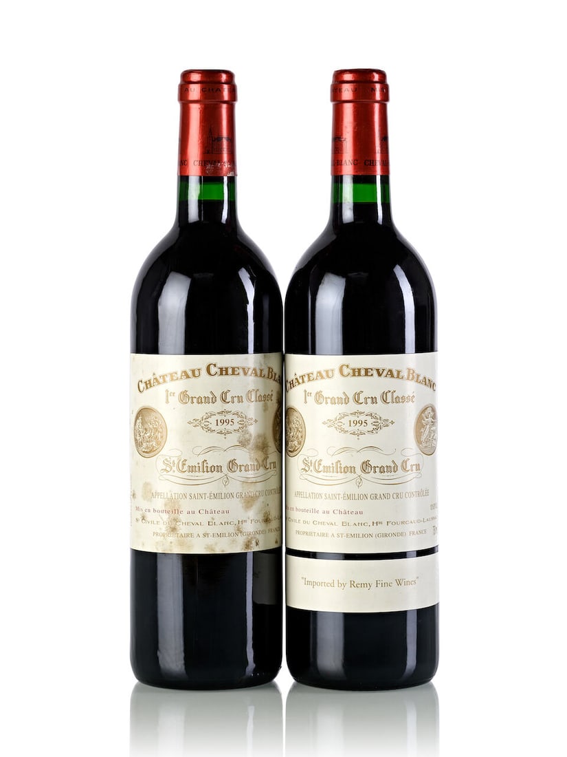 Château Cheval Blanc, 1995 (3x 750ml): Château Cheval Blanc, 1995 (3x 750ml) Region: Bordeaux Fill Level: 3x into neck Capsule: 2x slightly scuffed Label: 2x bin-soiled, 1x heavily bin-soiled; 1x HK importer strip For further informat