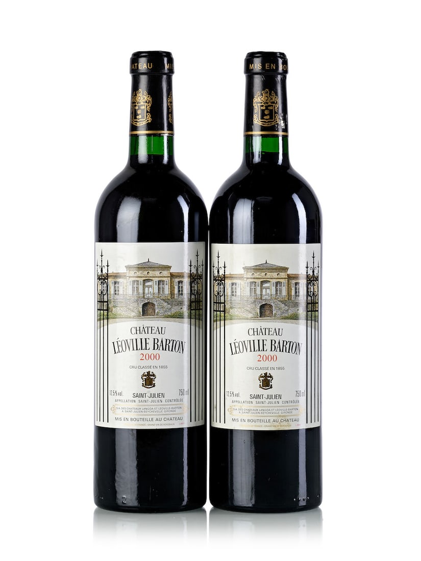 Château Léoville Barton, 2000 (2x 750ml): Château Léoville Barton, 2000 (2x 750ml) Region: Bordeaux Fill Level: 2x into neck Capsule: 2x slightly scuffed For further information on this lot please visit Bonhams.com For further infor