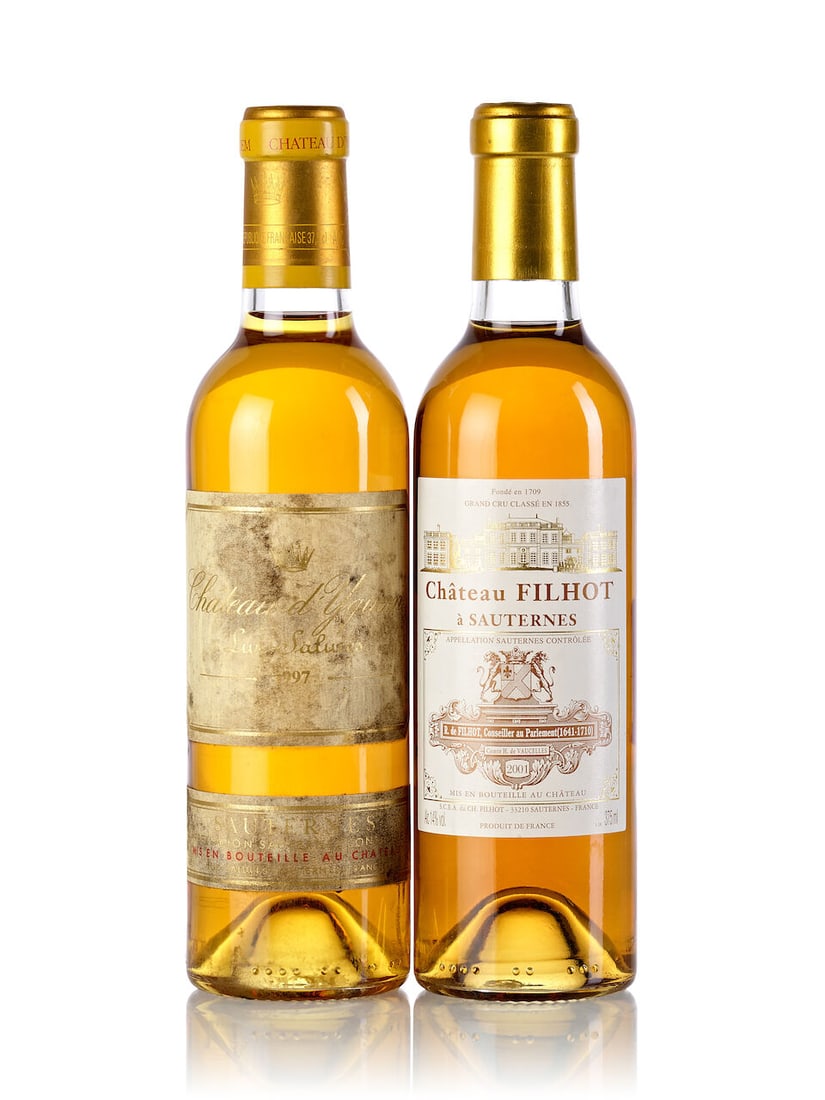Château Filhot, 2001 (1x 375ml) Château d'Yquem, 1997 (1x 375ml) Château d'Yquem,...: Château Filhot, 2001 (1x 375ml) Region: Bordeaux Château d'Yquem, 1997 (1x 375ml) Region: Bordeaux Fill Level: into neck Label: heavily bin-soiled Château d'Yquem, 1999 (1x 750ml) Regio