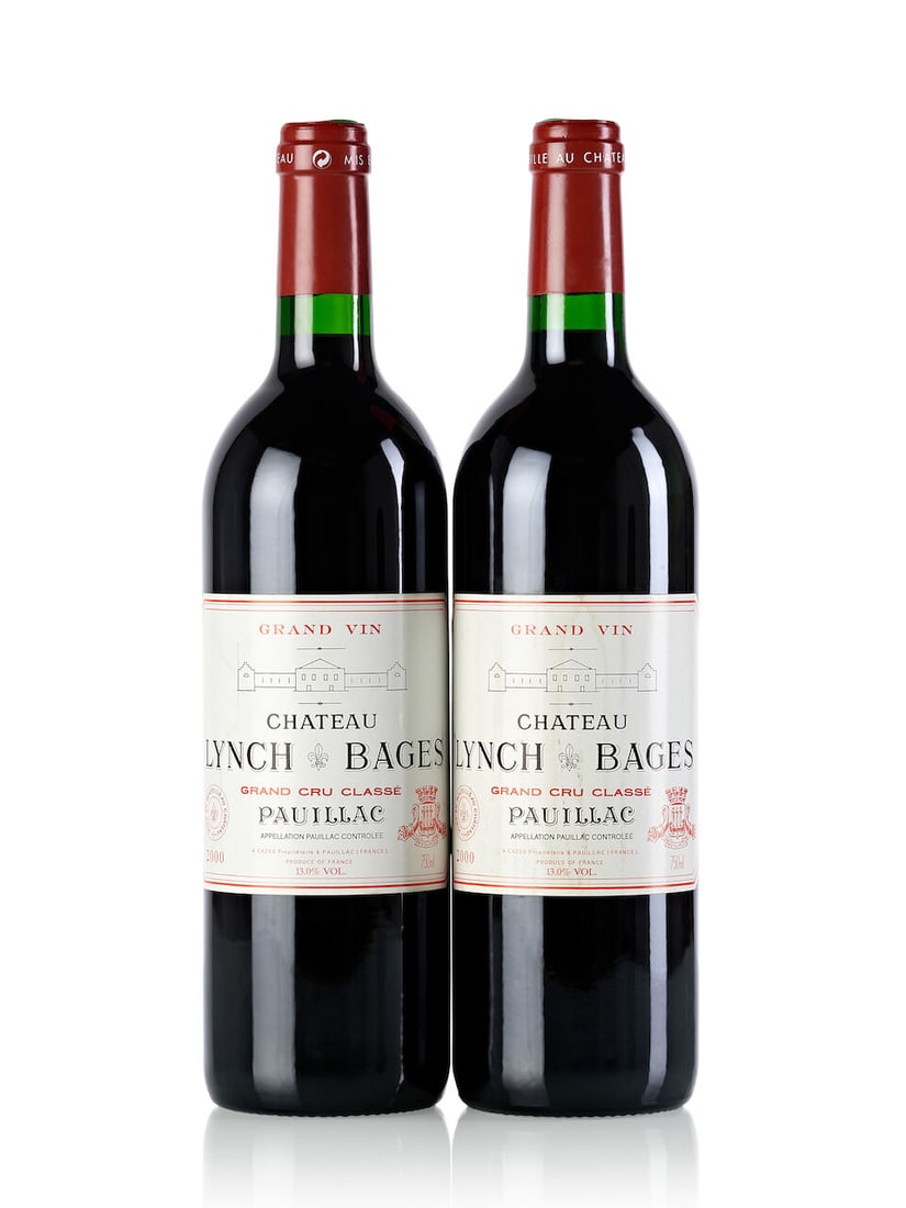 Château Lynch Bages, 2000 (5x 750ml): Château Lynch Bages, 2000 (5x 750ml) Region: Bordeaux Fill Level: 5x into neck Capsule: 2x slightly scuffed Label: 2x slightly bin-soiled, 1x slightly scuffed, 1x damp-stained, 1x heavily
