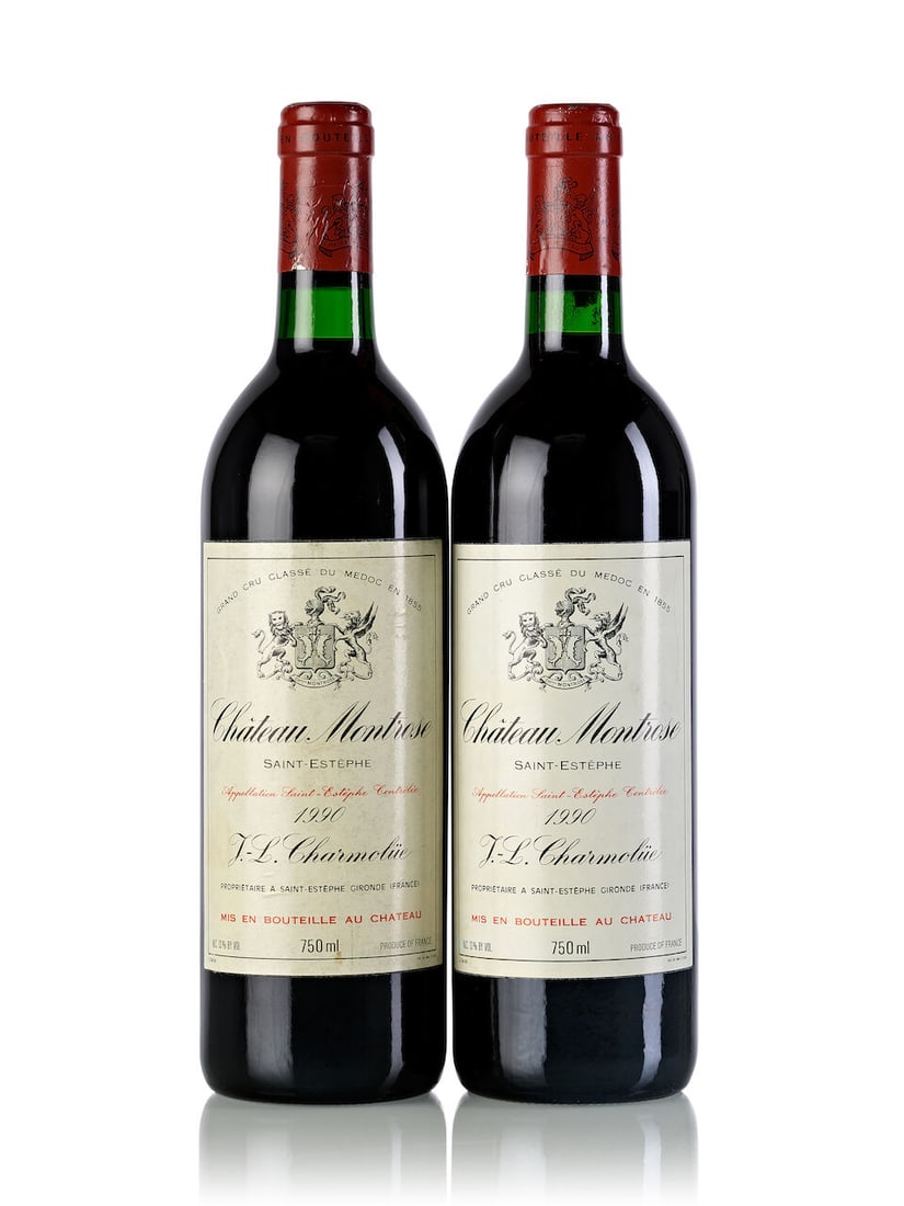 Château Montrose, 1990 (4x 750ml): Château Montrose, 1990 (4x 750ml) Region: Bordeaux Fill Level: 2x into neck, 2x base neck Capsule: 4x slightly scuffed Cork: 3x slightly depressed Label: 2x slightly bin-soiled, 1x bin-soiled, 2x