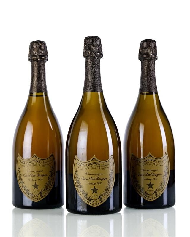 Dom Pérignon, 1990 (3x 750ml): Dom Pérignon, 1990 (3x 750ml) Region: Champagne Fill Level: 3x 1cm inverted Label: 3x slightly scuffed, 1x slightly stained For further information on this lot please visit Bonhams.com For furthe