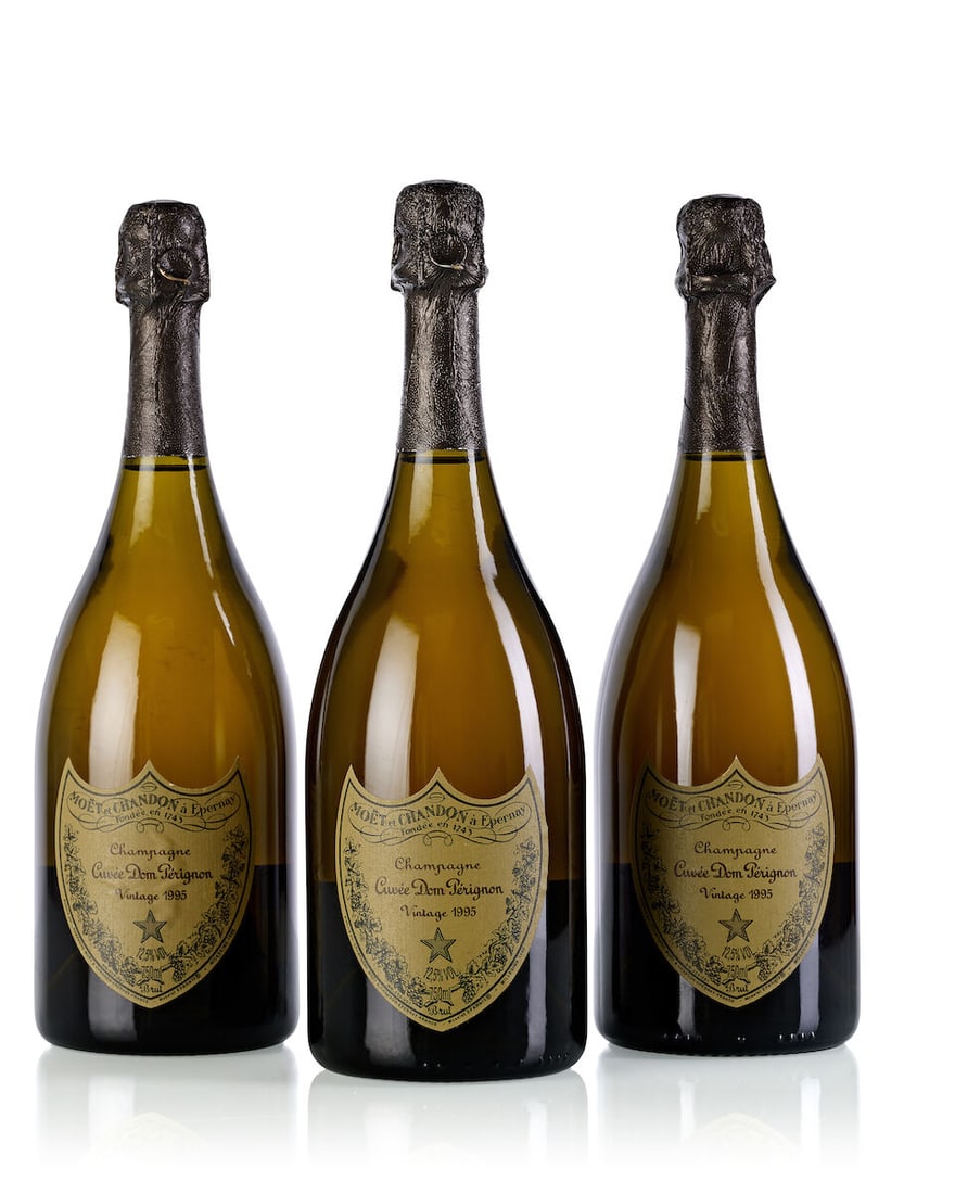 Dom Pérignon, 1995 (3x 750ml): Dom Pérignon, 1995 (3x 750ml) Region: Champagne Fill Level: 3x 1cm inverted Label: 2x slightly scuffed, 1x slightly marked For further information on this lot please visit Bonhams.com For further
