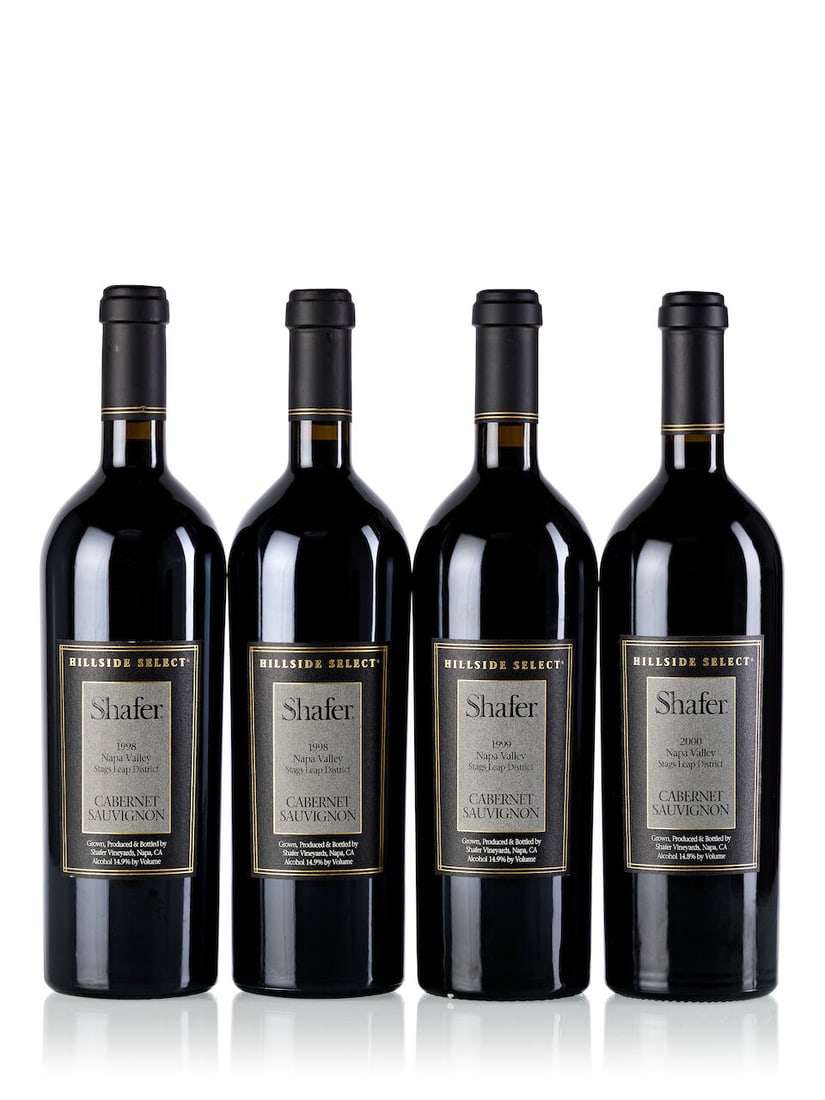 Shafer Hillside Select, 1998 (2x 750ml) Shafer Hillside Select, 1999 (1x 750ml) Shafer Hillside ...: Shafer Hillside Select, 1998 (2x 750ml) Region: United States Fill Level: 2x into neck Cork: 1x slightly depressed Shafer Hillside Select, 1999 (1x 750ml) Region: United States Fill Level: into