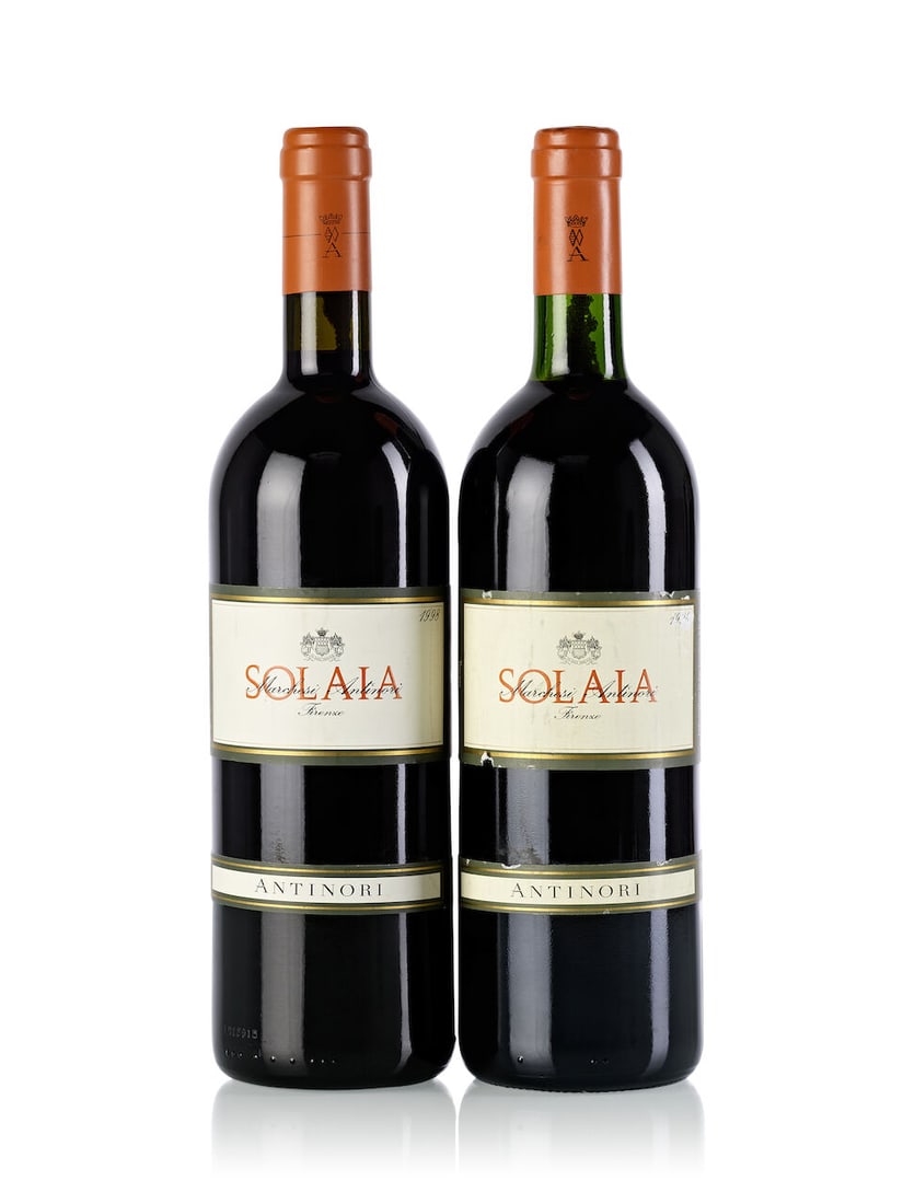 Antinori Solaia, 1998 (2x 750ml): Antinori Solaia, 1998 (2x 750ml) Region: Italy Fill Level: 1x base neck, 1x very top shoulder Label: 1x slightly scuffed, 1x scuffed obscuring vintage Miscellaneous: 1x believed to be 1998, two differ