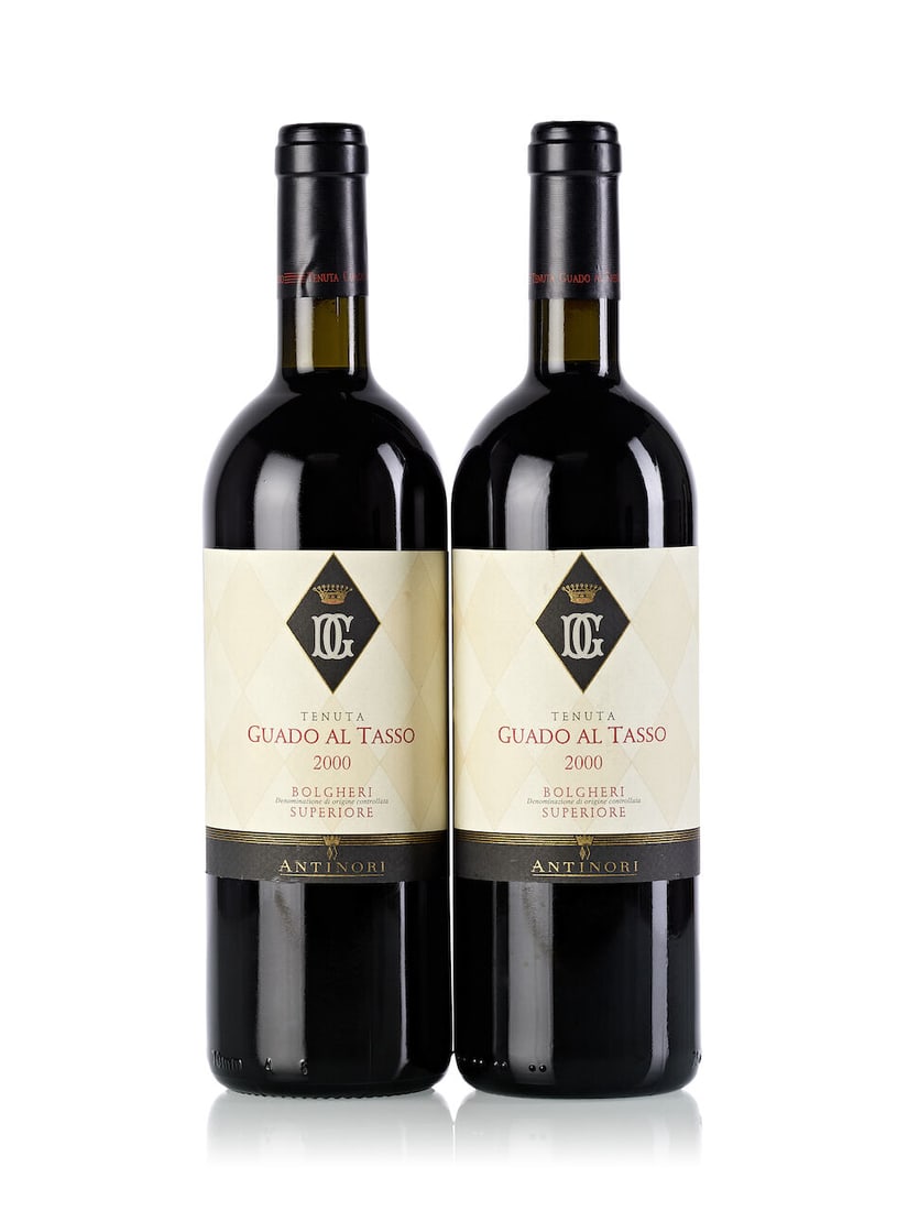 Antinori Guado Al Tasso, 2000 (5x 750ml): Antinori Guado Al Tasso, 2000 (5x 750ml) Region: Italy Fill Level: 3x base neck, 2x very top shoulder Label: 3x slightly bin-soiled, 2x slightly scuffed, 1x stained For further information on this