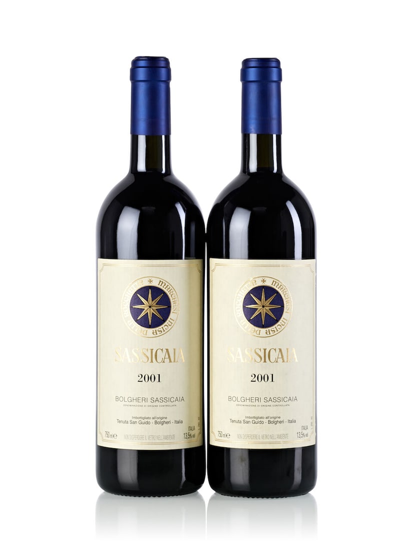 Sassicaia, 2001 (2x 750ml): Sassicaia, 2001 (2x 750ml) Region: Italy Label: 1x slightly wrinkled For further information on this lot please visit Bonhams.com For further information about this lot please