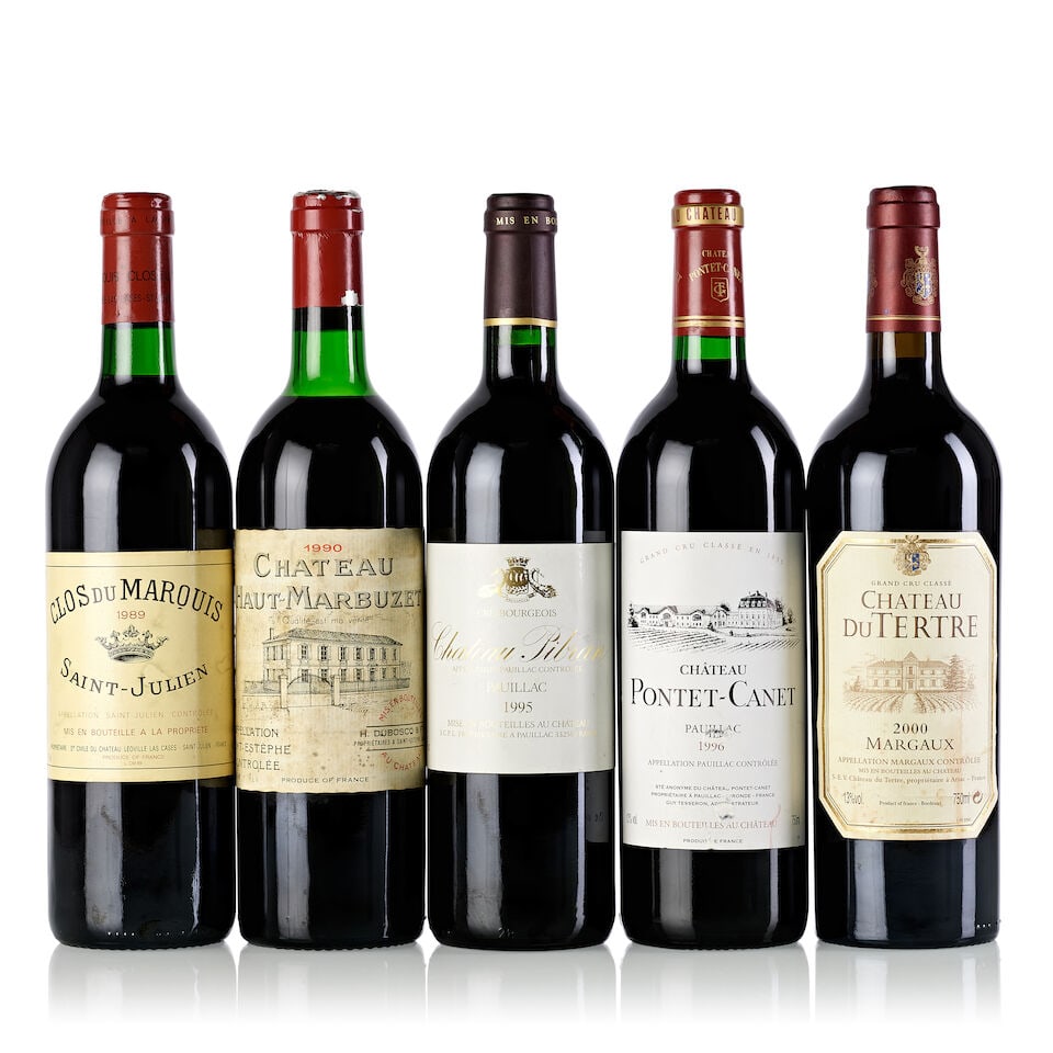 Château Pontet Canet, 1996 (1x 750ml) Château Pibran, 1995 (4x 750ml) Château d...: Château Pontet Canet, 1996 (1x 750ml) Region: Bordeaux Fill Level: base neck Label: slightly marked, scuffed Château Pibran, 1995 (4x 750ml) Region: Bordeaux Fill Level: 4x into neck Label: