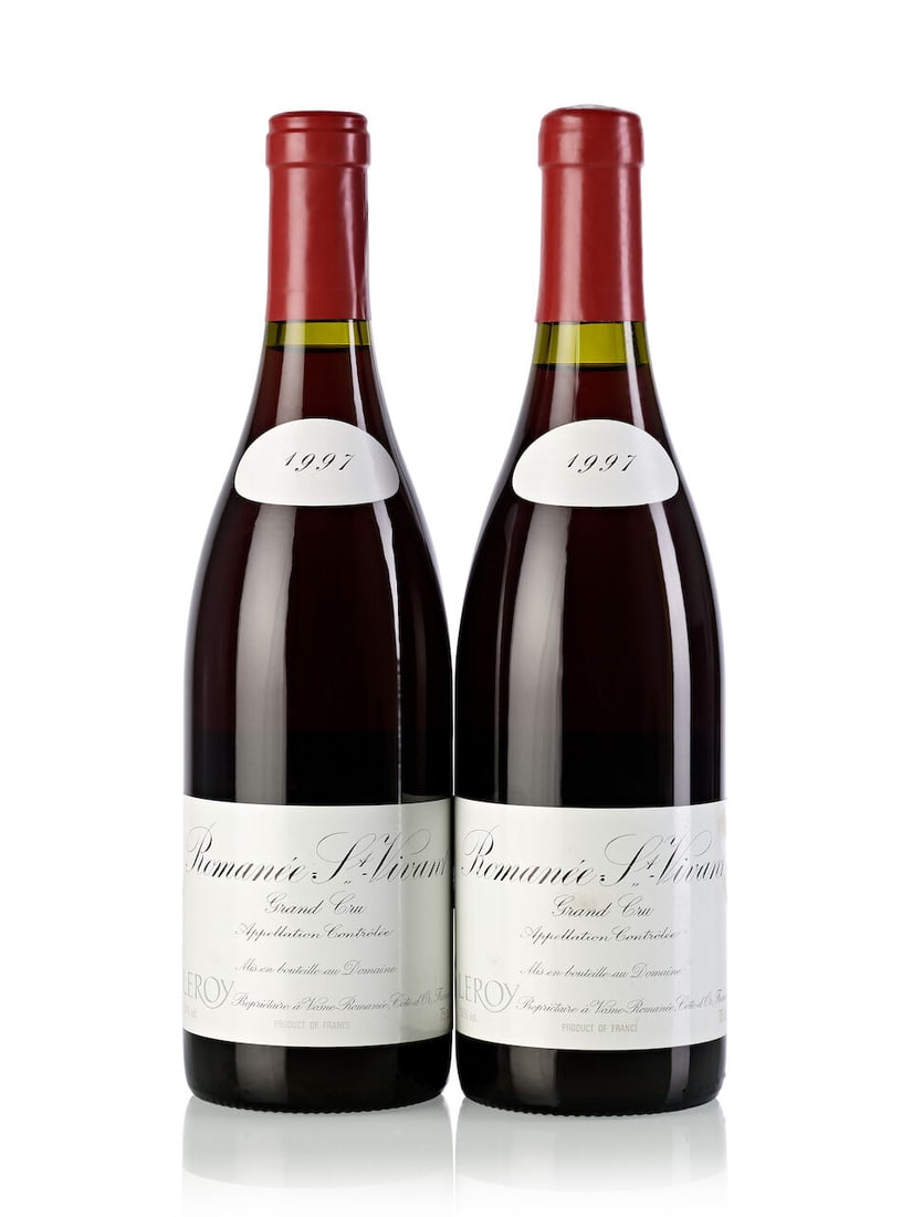 Domaine Leroy Romanée St. Vivant, 1997 (2x 750ml): Domaine Leroy Romanée St. Vivant, 1997 (2x 750ml) Region: Burgundy Fill Level: 1x 1cm, 1x 1.5cm Capsule: 1x heavily scuffed Cork: 1x signs of old seepage Label: 2x slightly