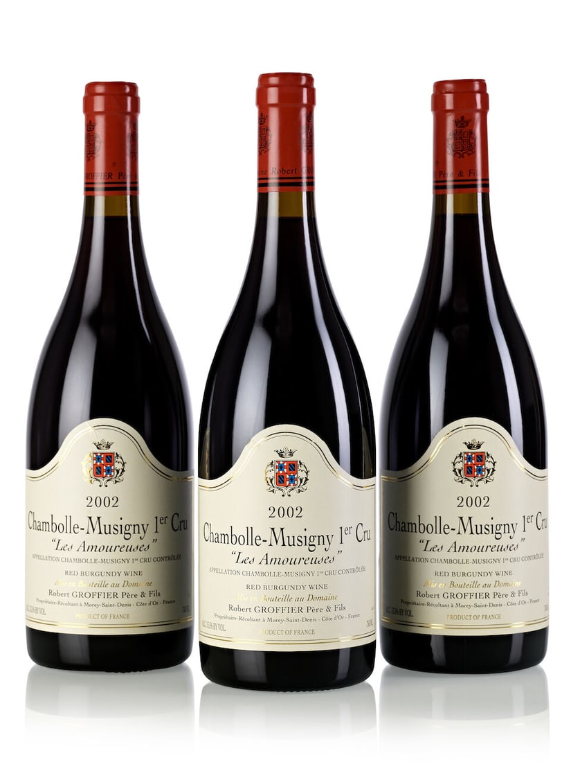 Robert Groffier Chambolle Musigny Les Amoureuses, 2002 (12x 750ml): Robert Groffier Chambolle Musigny Les Amoureuses, 2002 (12x 750ml) Region: Burgundy Label: 1x scuffed, 11x slightly wrinkled, 1x heavily wrinkled Packaging: oc For further information on this lot plea