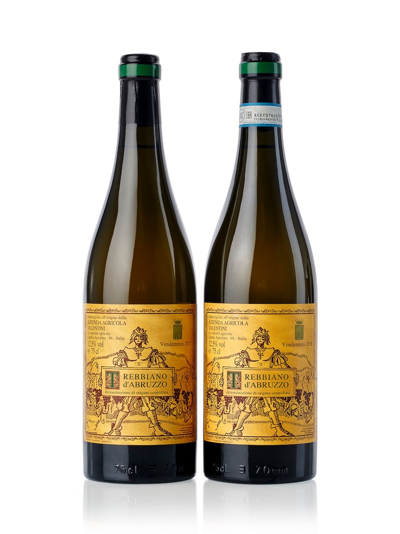 Valentini Trebbiano d'Abruzzo, 2017 (3x 750ml) Valentini Trebbiano d'Abruzzo, 2018 (1x 750ml): Valentini Trebbiano d'Abruzzo, 2017 (3x 750ml) Region: Italy Label: 2x slightly scuffed Valentini Trebbiano d'Abruzzo, 2018 (1x 750ml) Region: Italy Label: slightly scuffed For further information on