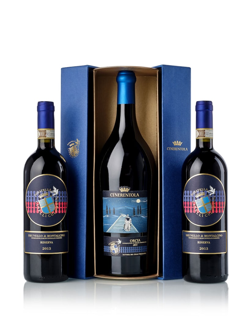 Donatella Cinelli Colombini Brunello di Montalcino Riserva, 2013 (2x 750ml) Donatella Cinelli C...: Donatella Cinelli Colombini Brunello di Montalcino Riserva, 2013 (2x 750ml) Region: Italy Donatella Cinelli Colombini Cenerentola Orcia Rosso, 2015 (1x Magnum) Region: Italy Label: slightly wrinkled