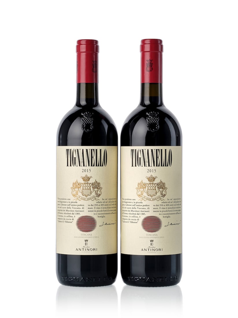 Antinori Tignanello, 2015 (6x 750ml): Antinori Tignanello, 2015 (6x 750ml) Region: Italy Label: 1x slightly wrinkled For further information on this lot please visit Bonhams.com For further information about this lot please visit the