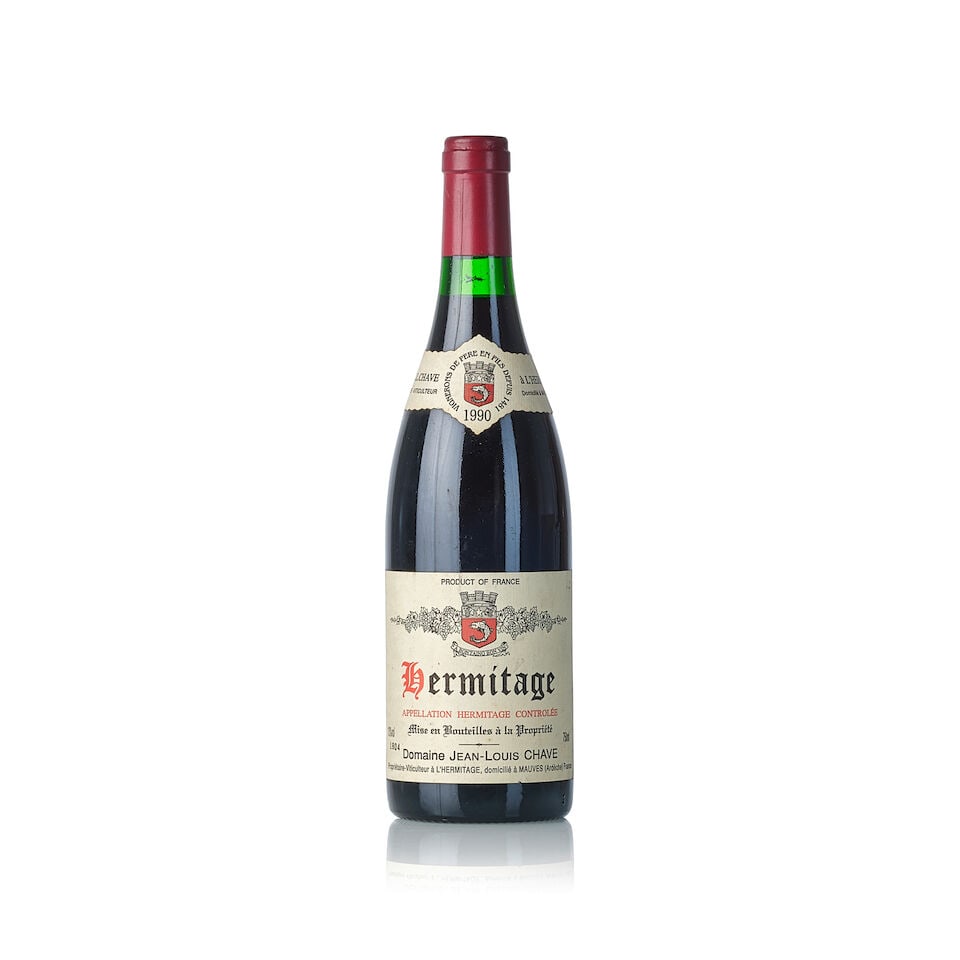 Domaine Jean-Louis Chave Hermitage, 1990 (1x 750ml): Domaine Jean-Louis Chave Hermitage, 1990 (1x 750ml) Region: Rhône Fill Level: 1.5cm Label: slightly nicked For further information on this lot please visit Bonhams.com For further information abo