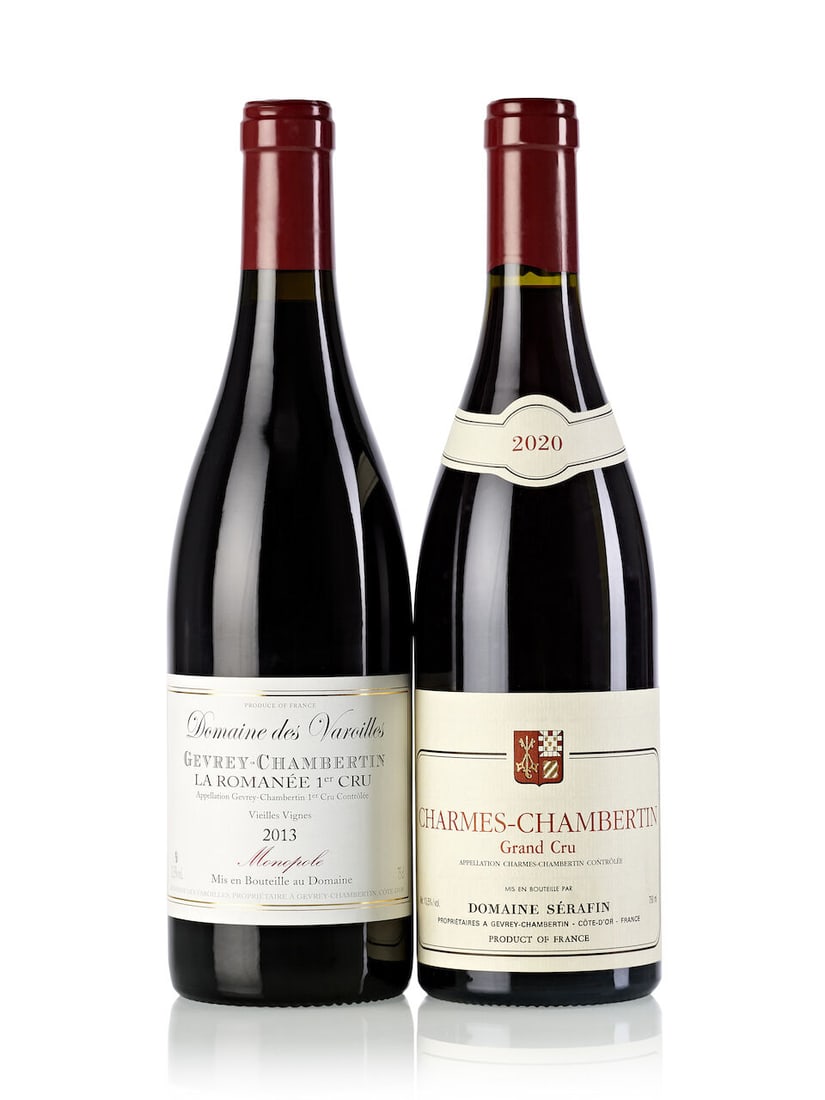 Serafin Pere & Fils Charmes Chambertin, 2020 (1x 750ml) Domaine des Varoilles Gevrey Chambertin...: Serafin Pere & Fils Charmes Chambertin, 2020 (1x 750ml) Region: Burgundy Domaine des Varoilles Gevrey Chambertin La Romanée Vieilles Vignes, 2013 (1x 750ml) Region: Burgundy Label: slightly marke