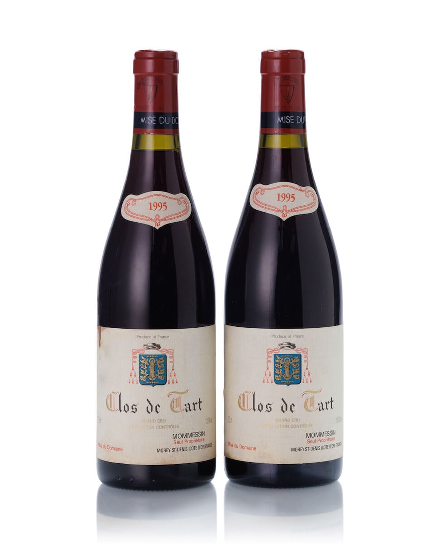 Clos de Tart, 1995 (2x 750ml): Clos de Tart, 1995 (2x 750ml) Region: Burgundy Fill Level: 2x 1cm Cork: 1x signs of old seepage Label: 1x stained, 1x slightly damp-stained, 1x stained vintage tag For further information on this lot