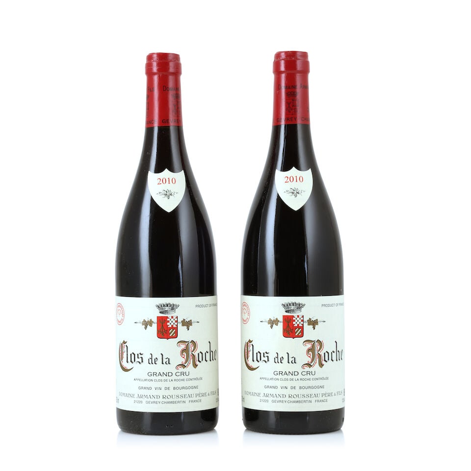 Domaine Armand Rousseau, Clos de la Roche, 2010 (2 x 750ml): Domaine Armand Rousseau, Clos de la Roche, 2010 (2 x 750ml) Region: Côte de Nuits This lot is subject to the following lot symbols: † † VAT at the prevailing rate on Hammer Price and 