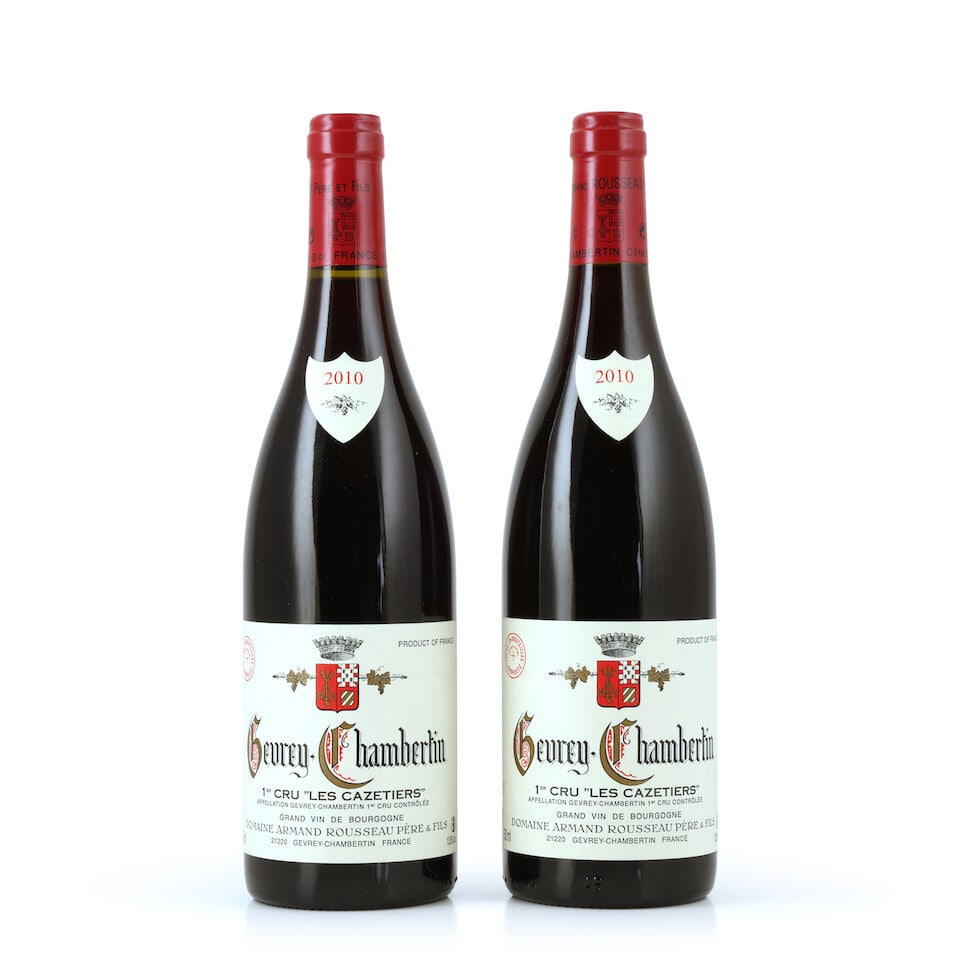 Domaine Armand Rousseau, Gevrey-Chambertin 1er Cru Les Cazetiers, 2010 (2 x 750ml): Domaine Armand Rousseau, Gevrey-Chambertin 1er Cru Les Cazetiers, 2010 (2 x 750ml) Region: Côte de Nuits This lot is subject to the following lot symbols: † † VAT at the prevailing ra