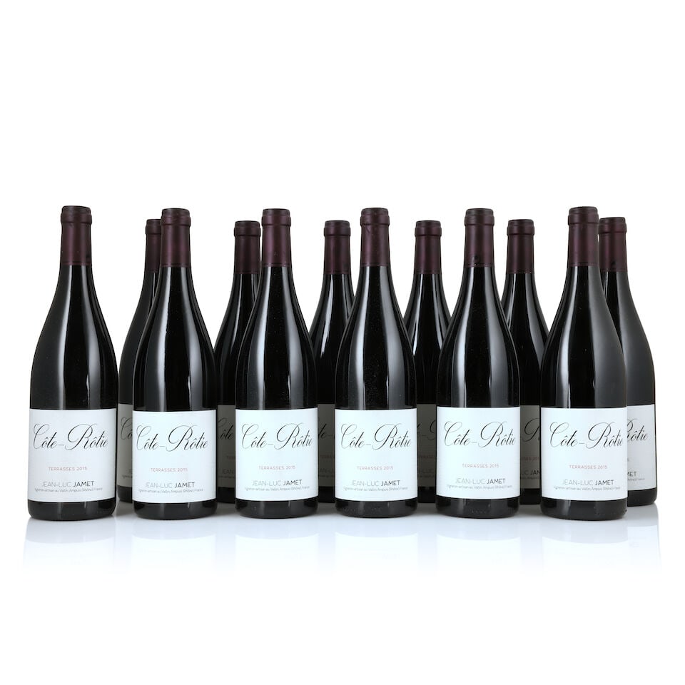 Jean-Luc Jamet, Côte-Rôtie Terrasses, 2015 (24 x 750ml): Jean-Luc Jamet, Côte-Rôtie Terrasses, 2015 (24 x 750ml) Region: Rhône Valley Packaging: 2 x original carton This lot is subject to the following lot symbols: Δ Δ VAT at the pr
