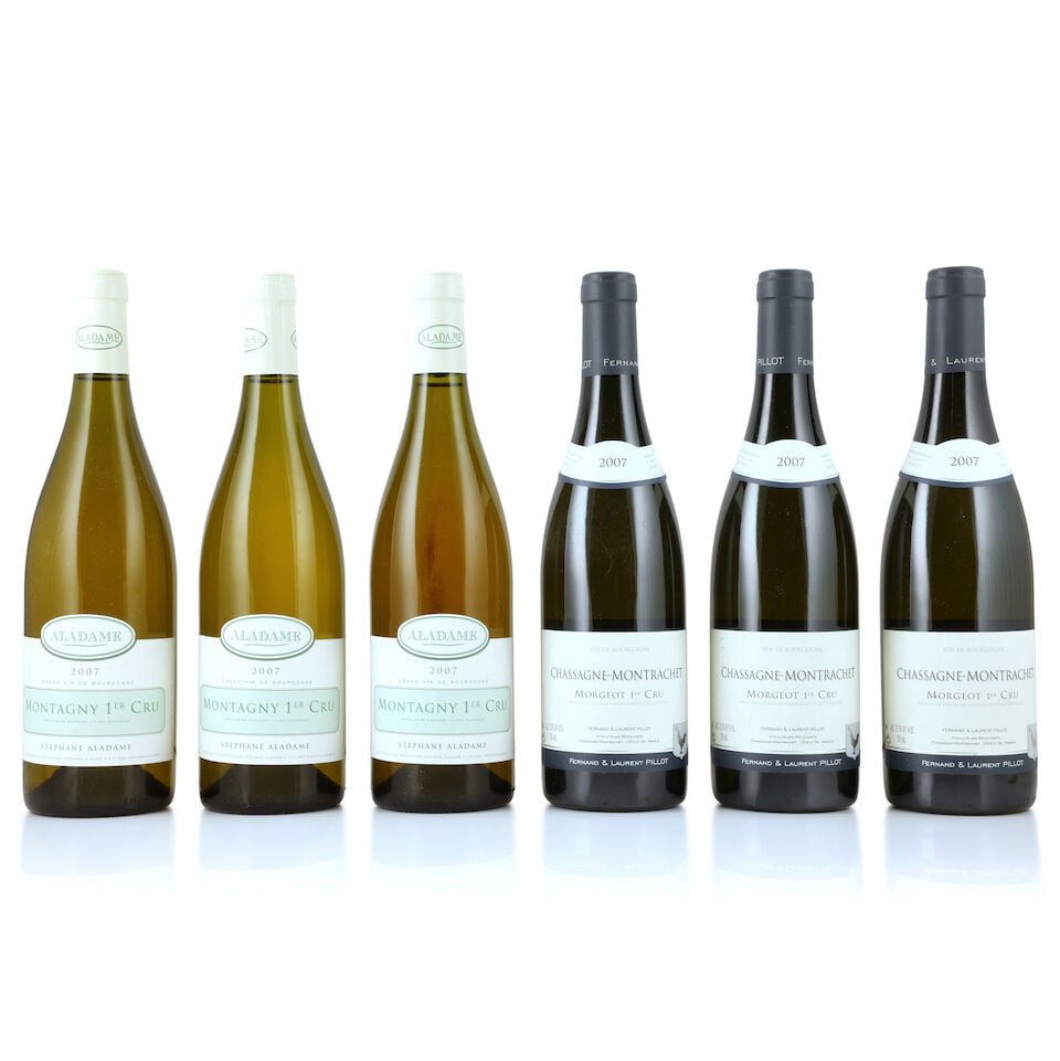 Domaine Fernand & Laurent Pillot, Chassagne-Montrachet 1er Cru Morgeot, 2007 (3 x 750ml) Domain...: Domaine Fernand & Laurent Pillot, Chassagne-Montrachet 1er Cru Morgeot, 2007 (3 x 750ml) Region: Côte de Beaune Domaine Stéphane Aladame, Montagny 1er Cru, 2007 (3 x 750ml) Region: Burgundy 