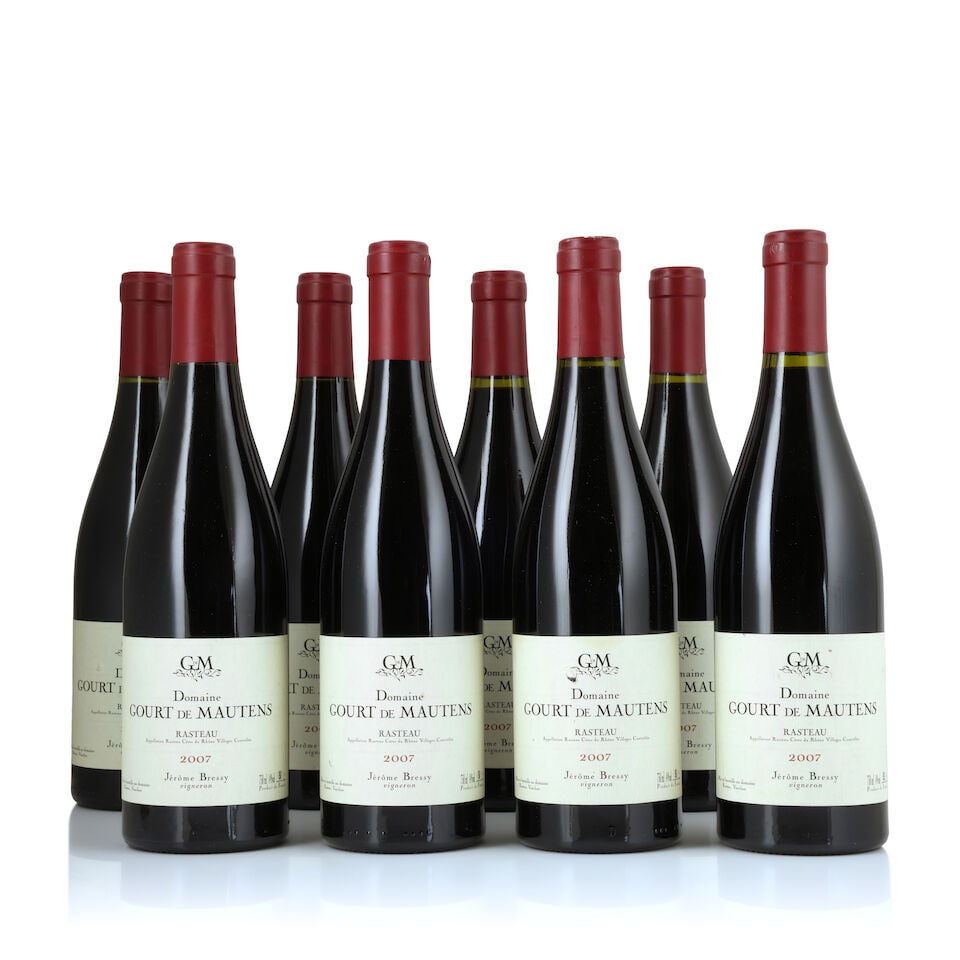 Gourt de Mautens, Rasteau, 2007 (8 x 750ml): Gourt de Mautens, Rasteau, 2007 (8 x 750ml) Region: Rhône Valley Label: lightly bin-soiled, 1 nicked This lot is subject to the following lot symbols: Δ Δ VAT at the prevailing rate on 