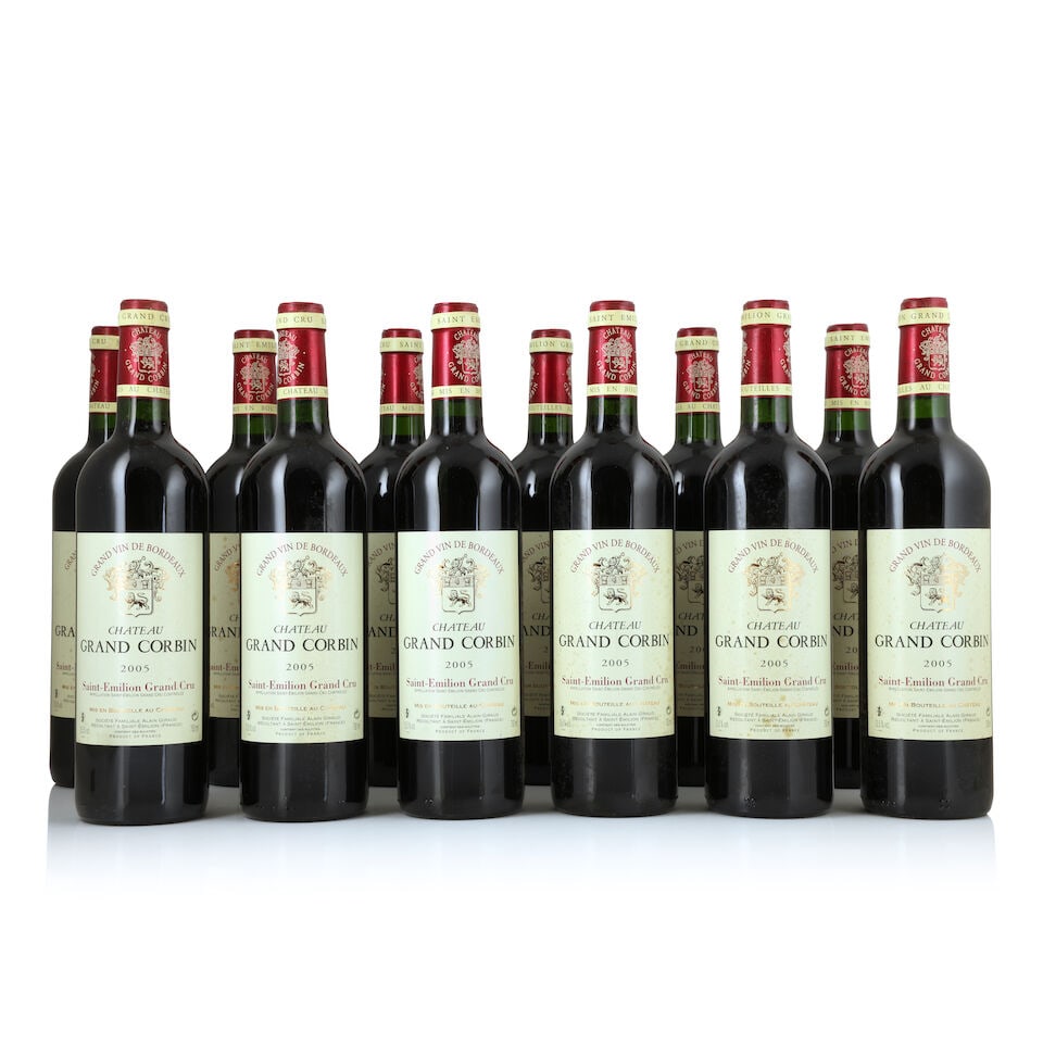 Château Grand Corbin, 2005 (12 x 750ml): Château Grand Corbin, 2005 (12 x 750ml) Region: St. Emilion Label: bin-soiled and damp-stained This lot is subject to the following lot symbols: Δ Δ VAT at the prevailing rate on Hammer