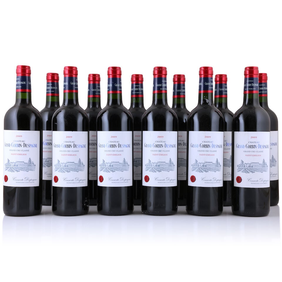 Château Grand Corbin Despagne, 2009 (24 x 750ml): Château Grand Corbin Despagne, 2009 (24 x 750ml) Region: St. Emilion Label: lightly bin-soiled This lot is subject to the following lot symbols: † † VAT at the prevailing rate on Hamm