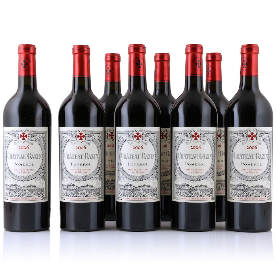 Château Gazin, 2006 (8 x 750ml): Château Gazin, 2006 (8 x 750ml) Region: Pomerol This lot is subject to the following lot symbols: † † VAT at the prevailing rate on Hammer Price and Buyer's Premium. For further infor