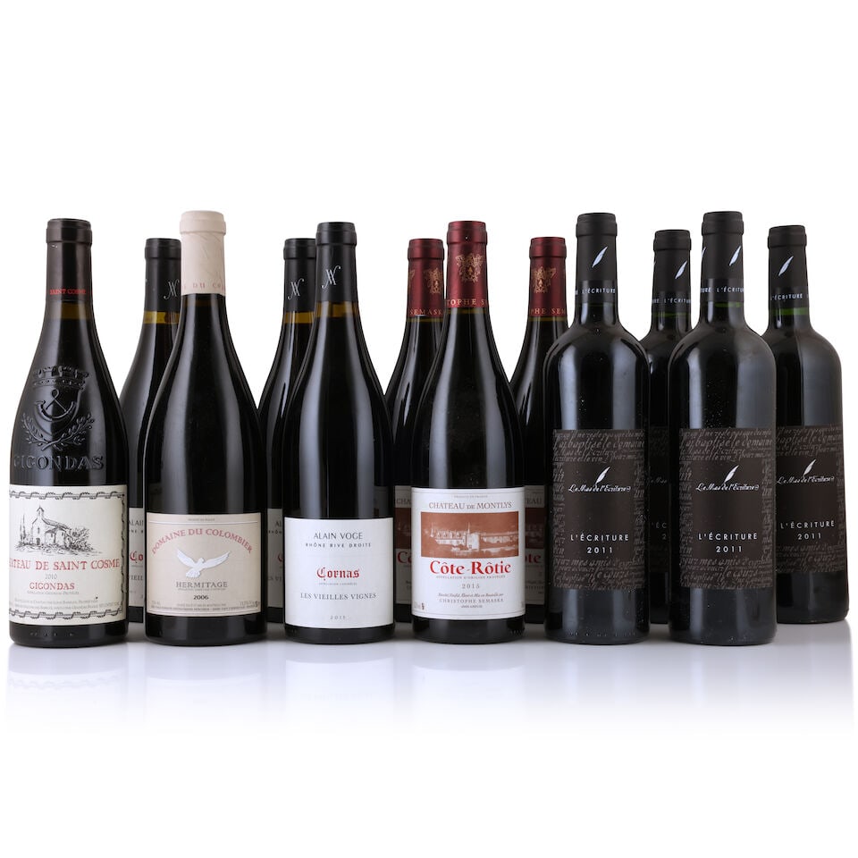 Domaine du Colombier, Hermitage, 2006 (1 x 750ml) Château de Saint Cosme, Gigondas, 2010 (...: Domaine du Colombier, Hermitage, 2006 (1 x 750ml) Region: Rhône Valley Château de Saint Cosme, Gigondas, 2010 (1 x 750ml) Region: Rhône Valley Les Mas de l'Ecriture, Terrasses du Larzac