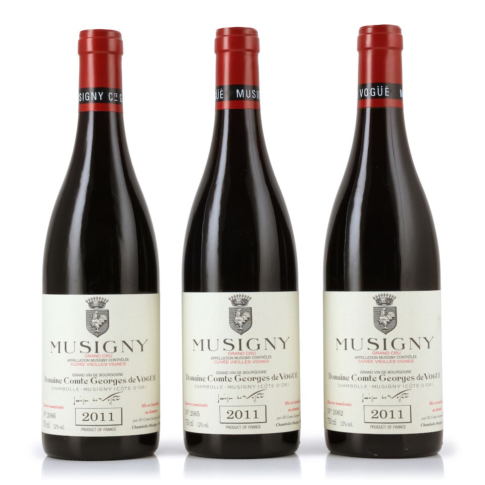 Domaine Comte Georges de Vogüé, Musigny Cuvée Vieilles Vignes, 2011 (3 x 750ml): Domaine Comte Georges de Vogüé, Musigny Cuvée Vieilles Vignes, 2011 (3 x 750ml) Region: Côte de Nuits Packaging: individual wooden cases This lot is subject to the following lot sy