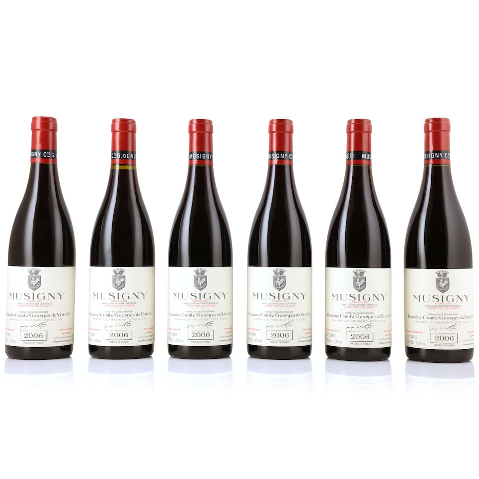 Domaine Comte Georges de Vogüé, Musigny Cuvée Vieilles Vignes, 2006 (6 x 750ml): Domaine Comte Georges de Vogüé, Musigny Cuvée Vieilles Vignes, 2006 (6 x 750ml) Region: Côte de Nuits Packaging: 6 x individual wooden cases This lot is subject to the following lo