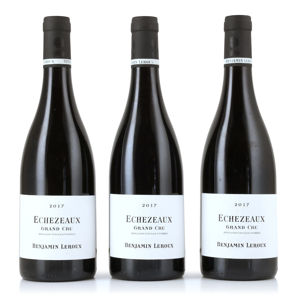 Benjamin Leroux, Echezeaux, 2017 (3 x 750ml): Benjamin Leroux, Echezeaux, 2017 (3 x 750ml) Region: Côte de Nuits Packaging: original carton This lot is subject to the following lot symbols: Δ Δ VAT at the prevailing rate on Hammer 