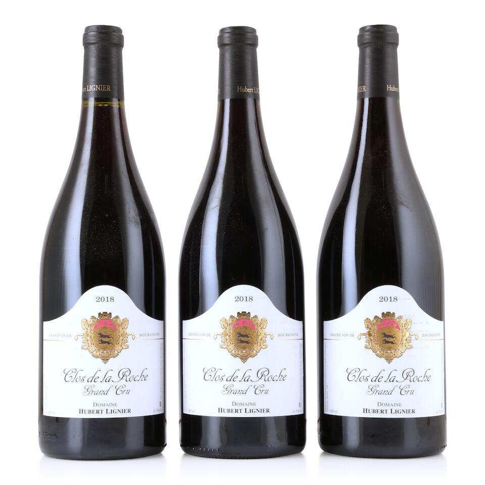 Domaine Hubert Lignier, Clos de la Roche, 2018 (3 x 1500ml): Domaine Hubert Lignier, Clos de la Roche, 2018 (3 x 1500ml) Region: Côte de Nuits Label: lightly bin-soiled Packaging: original carton This lot is subject to the following lot symbols: Δ 