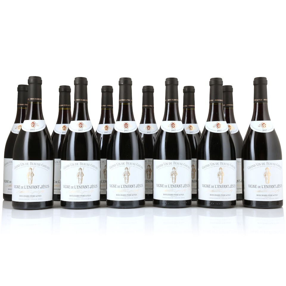 Bouchard Père & Fils, Beaune 1er Cru Grèves Vigne de L'Enfant Jésus, 2017 (12 x 7...: Bouchard Père & Fils, Beaune 1er Cru Grèves Vigne de L'Enfant Jésus, 2017 (12 x 750ml) Region: Côte de Beaune Label: lightly damp-affected & creased Packaging: original wooden case