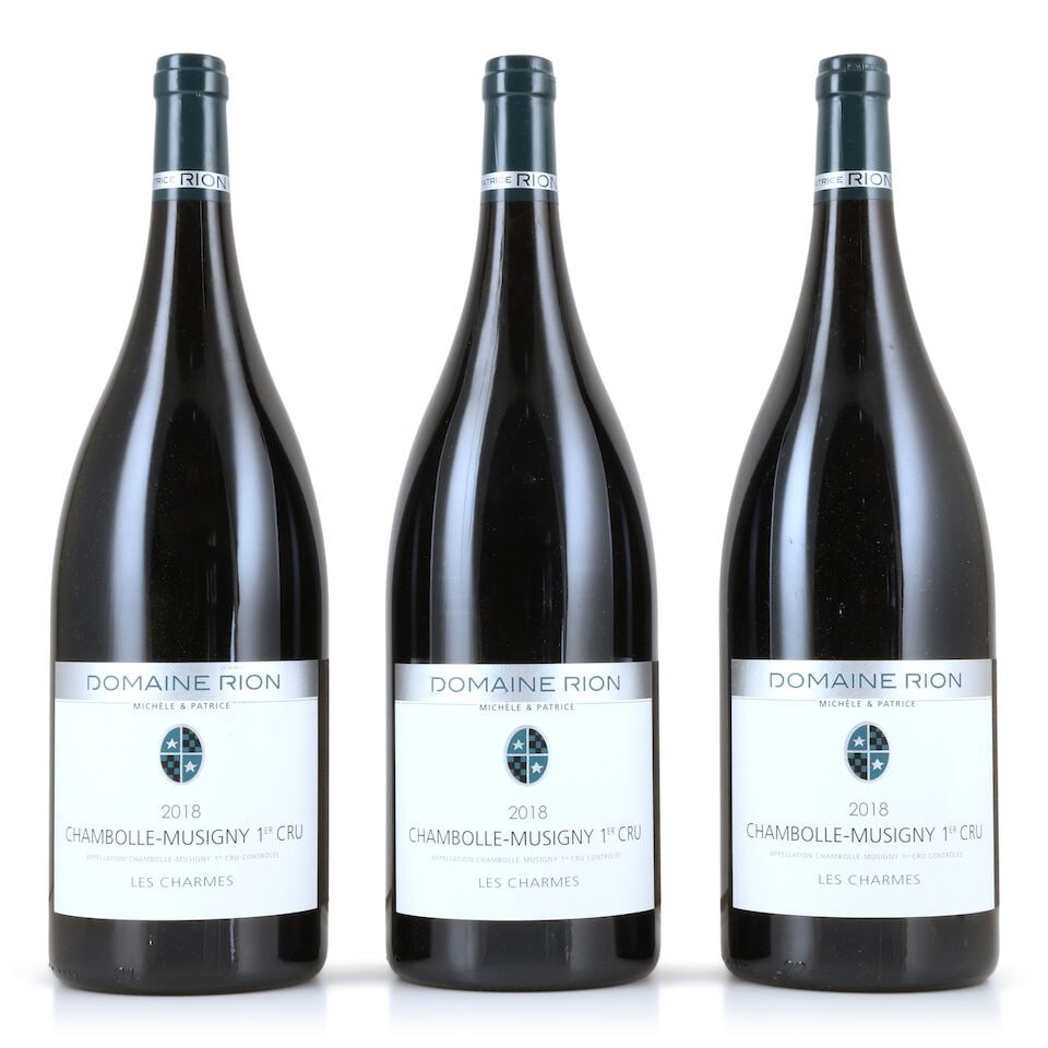 Domaine Michèle & Patrice Rion, Chambolle-Musigny 1er Cru Les Charmes, 2018 (3 x 1500ml): Domaine Michèle & Patrice Rion, Chambolle-Musigny 1er Cru Les Charmes, 2018 (3 x 1500ml) Region: Côte de Nuits Packaging: original carton This lot is subject to the following lot symbols: &#