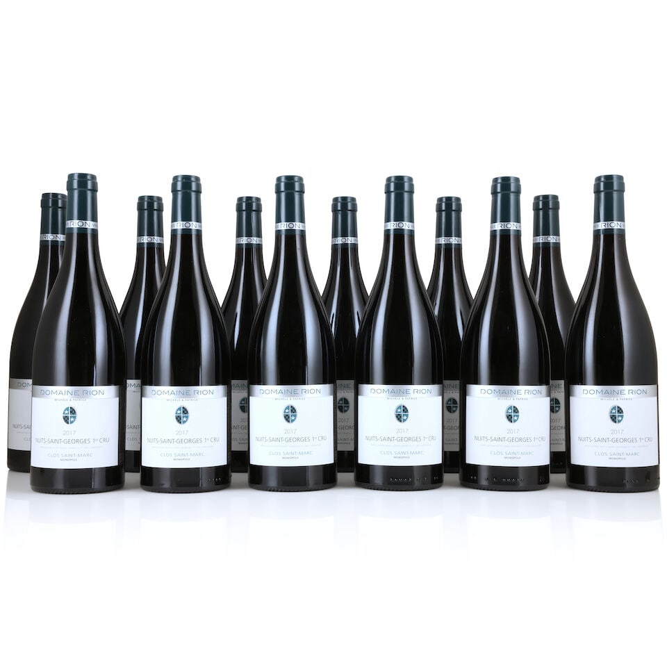 Domaine Michèle & Patrice Rion, Nuits-St-Georges 1er Cru Clos Saint-Marc, 2017 (24 x 750ml): Domaine Michèle & Patrice Rion, Nuits-St-Georges 1er Cru Clos Saint-Marc, 2017 (24 x 750ml) Region: Côte de Nuits Packaging: 4 x original cartons This lot is subject to the following lot sym