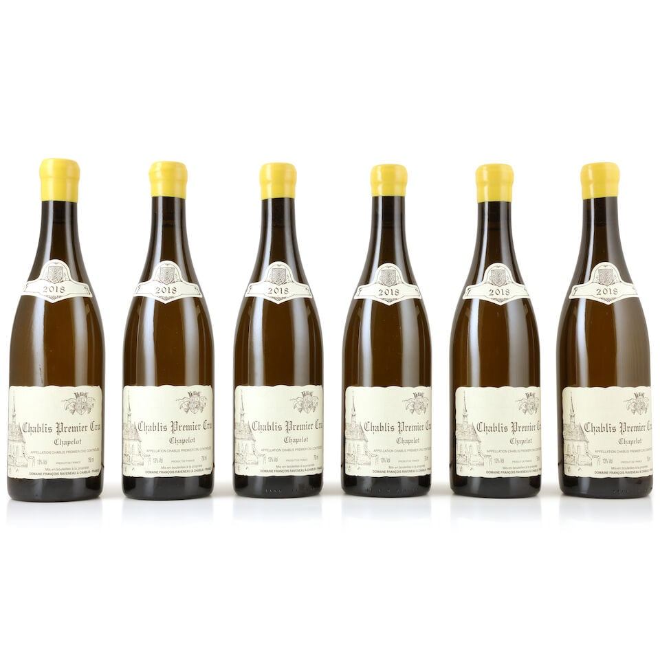 Domaine François Raveneau, Chablis 1er Cru Chapelot, 2018 (6 x 750ml): Domaine François Raveneau, Chablis 1er Cru Chapelot, 2018 (6 x 750ml) Region: Chablis Packaging: original carton This lot is subject to the following lot symbols: Δ Δ VAT at the prevail