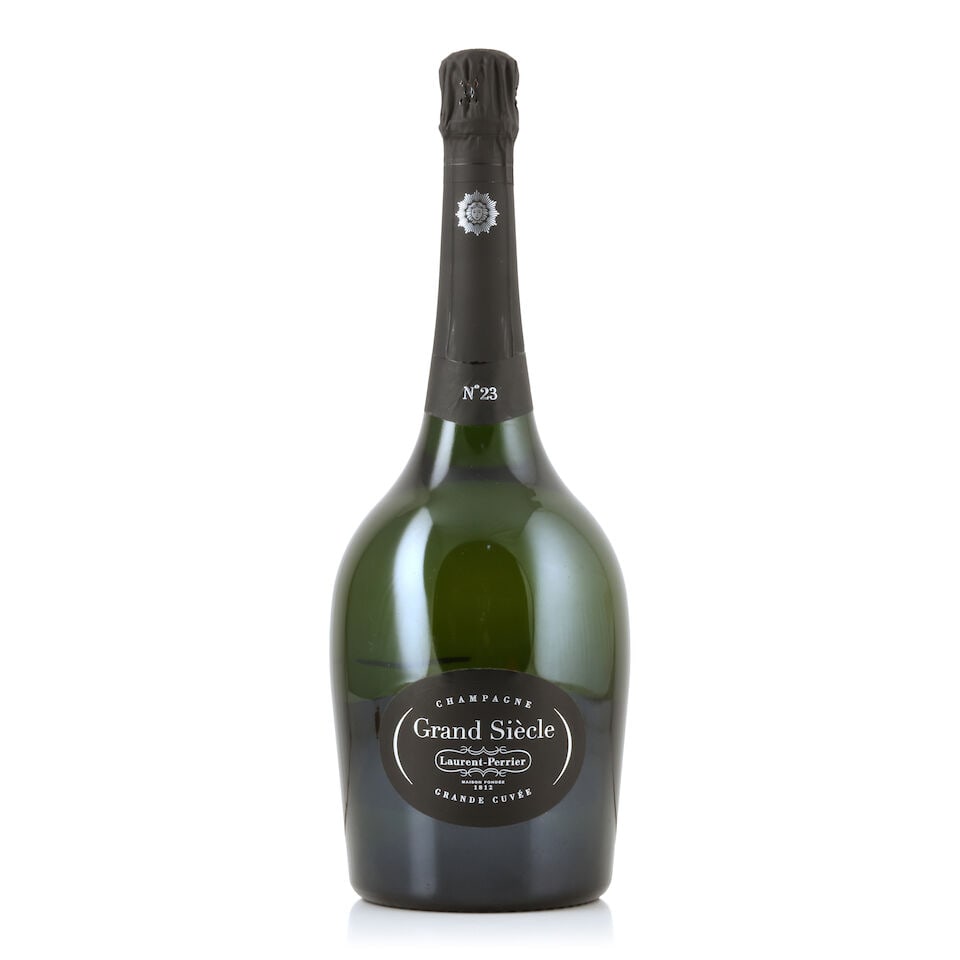 Laurent Perrier, Grand Siècle No. 23, NV (1 x 1500ml): Laurent Perrier, Grand Siècle No. 23, NV (1 x 1500ml) Region: Champagne Label: lightly damp-affected & nicked label Packaging: original carton (damp-affected) This lot is subject to the following