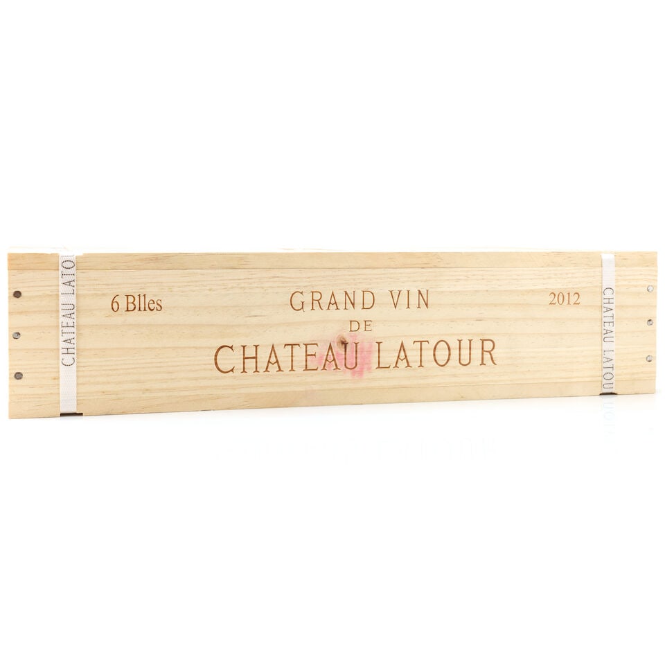 Château Latour, 2012 (6 x 750ml): Château Latour, 2012 (6 x 750ml) Region: Pauillac Packaging: original wooden case (marked) This lot is subject to the following lot symbols: Δ Δ VAT at the prevailing rate on Hammer Pri