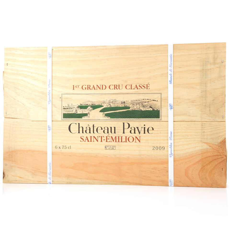 Château Pavie, 2009 (6 x 750ml): Château Pavie, 2009 (6 x 750ml) Region: St Emilion Packaging: original wooden case This lot is subject to the following lot symbols: Δ Δ VAT at the prevailing rate on Hammer Price and B