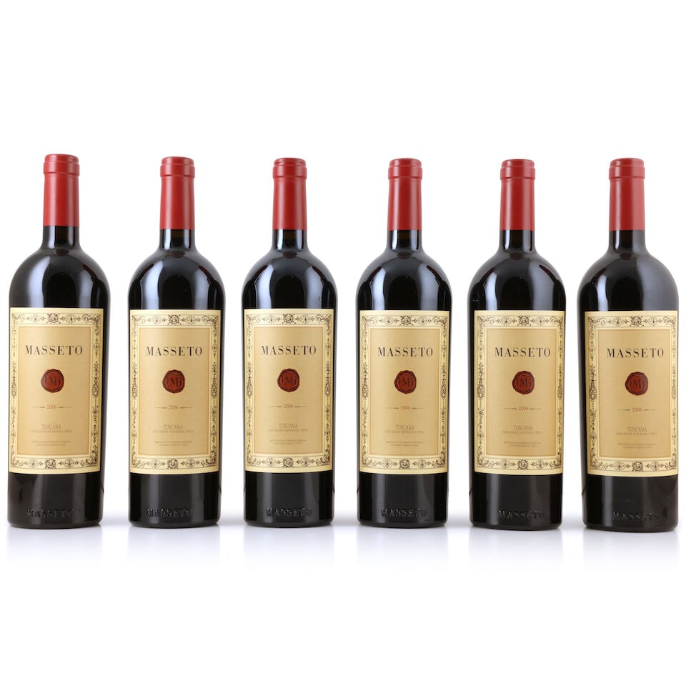 Masseto, 2006 (6 x 750ml): Masseto, 2006 (6 x 750ml) Region: Tuscany Packaging: 2 x original wooden cases This lot is subject to the following lot symbols: Δ Δ VAT at the prevailing rate on Hammer Price and Buyer's Pr