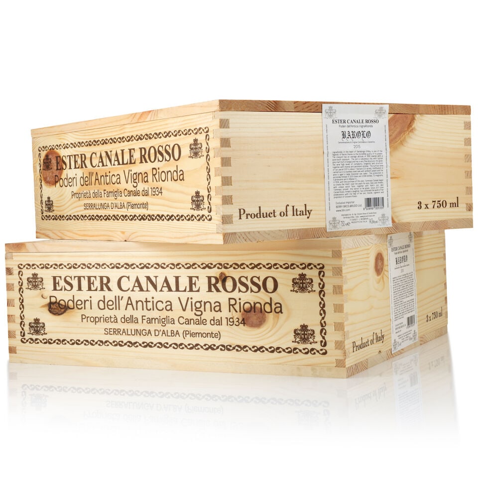 Ester Canale Rosso, Barolo Vigna Rionda, 2015 (12 x 750ml): Ester Canale Rosso, Barolo Vigna Rionda, 2015 (12 x 750ml) Region: Piedmont Packaging: 4 x original wooden cases in original cartons This lot is subject to the following lot symbols: Δ Δ VAT