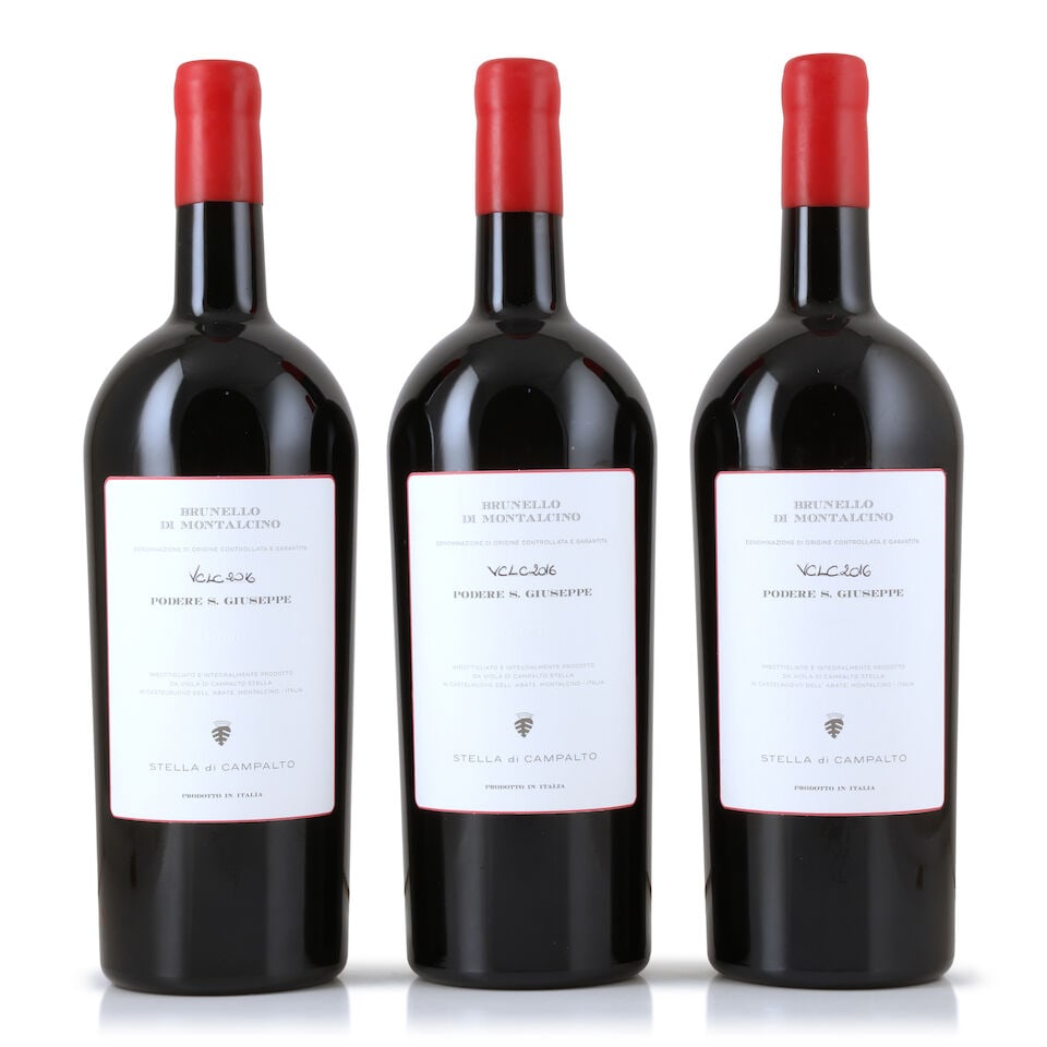 Stella di Campalto, Brunello di Montalcino VCLC, 2016 (3 x 1500ml): Stella di Campalto, Brunello di Montalcino VCLC, 2016 (3 x 1500ml) Region: Tuscany Packaging: individual wooden cases This lot is subject to the following lot symbols: Δ Δ VAT at the prevail