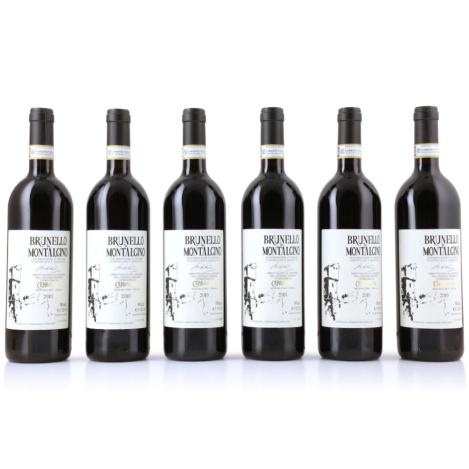 Cerbaiona, Brunello di Montalcino, 2010 (6 x 750ml): Cerbaiona, Brunello di Montalcino, 2010 (6 x 750ml) Region: Tuscany Packaging: original carton This lot is subject to the following lot symbols: Δ Δ VAT at the prevailing rate on Hammer Pric