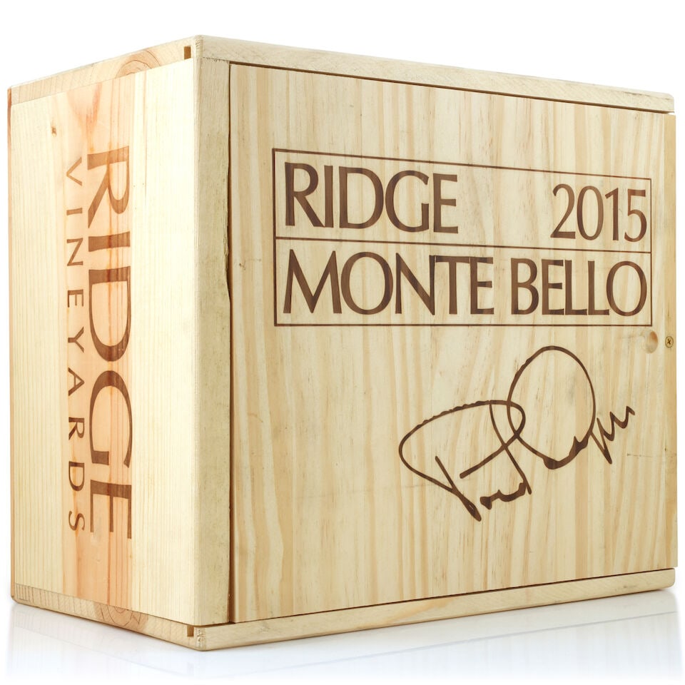 Ridge, Monte Bello, 2015 (6 x 750ml): Ridge, Monte Bello, 2015 (6 x 750ml) Region: United States Packaging: original wooden case This lot is subject to the following lot symbols: Δ Δ VAT at the prevailing rate on Hammer Price an