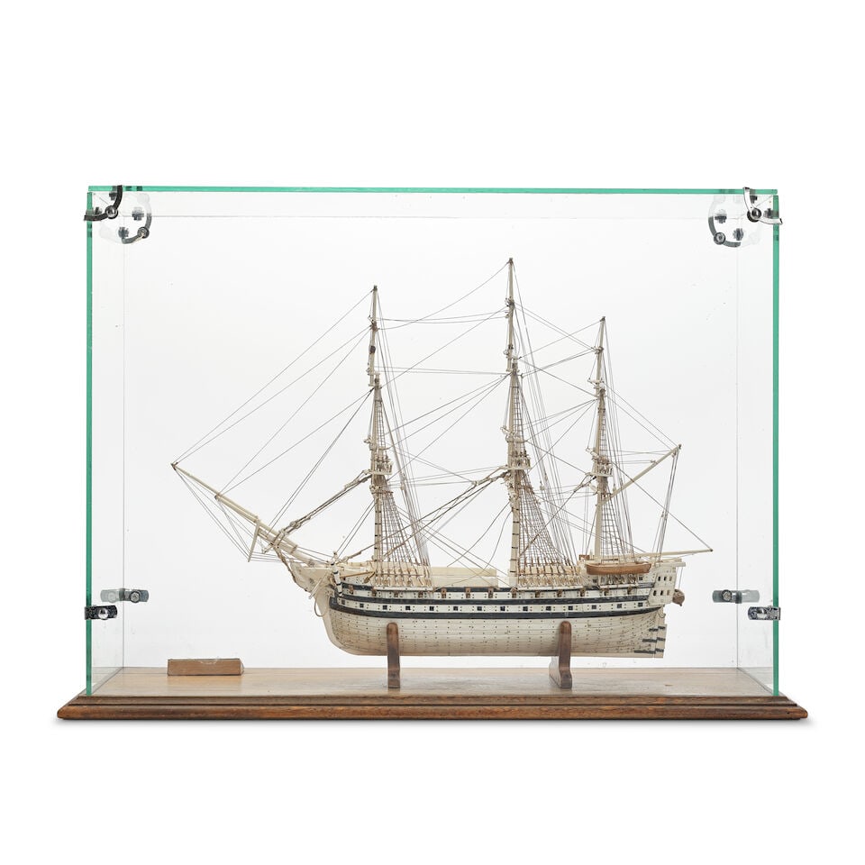 A prisoner-of-war style bone model of the East Indiaman Princess Amelia, 19th century, - 2