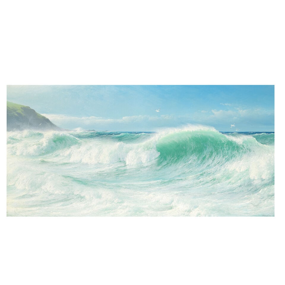 David James (British, 1853-1904) Rolling waves (1 of 3)